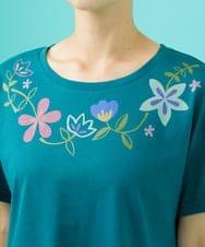 GJKGB45100 Jocomomola(ホコモモラ) Planta フラワープリントTシャツ ブルーグリーン