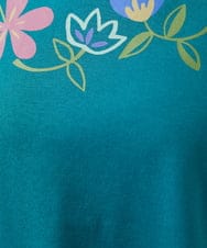 GJKGB45100 Jocomomola(ホコモモラ) Planta フラワープリントTシャツ ブルーグリーン