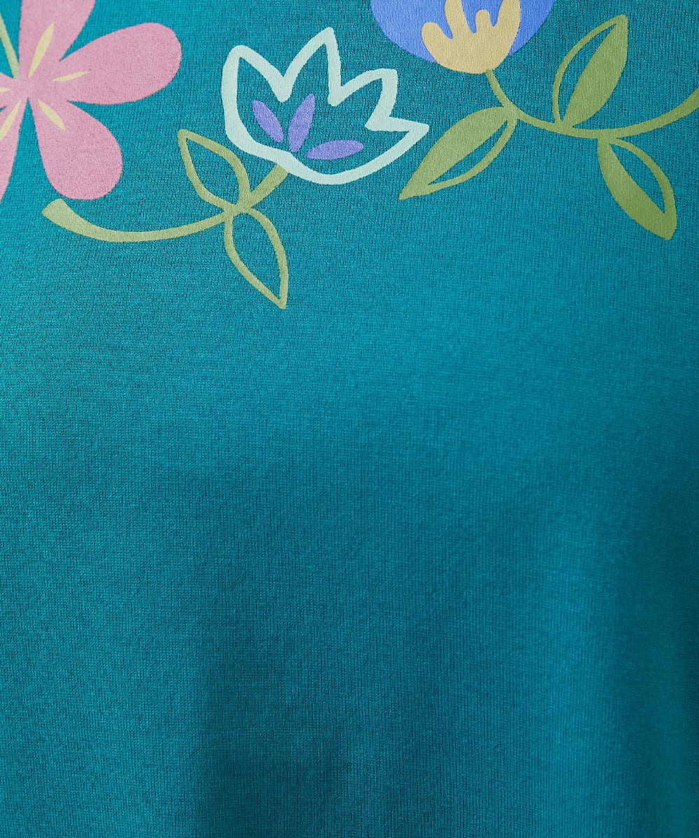 GJKGB45100 Jocomomola(ホコモモラ) Planta フラワープリントTシャツ ブルーグリーン