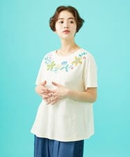 GJKGB45100 Jocomomola(ホコモモラ) Planta フラワープリントTシャツ アイボリー