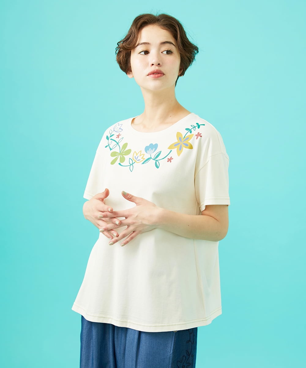 GJKGB45100 Jocomomola Planta フラワープリントTシャツ