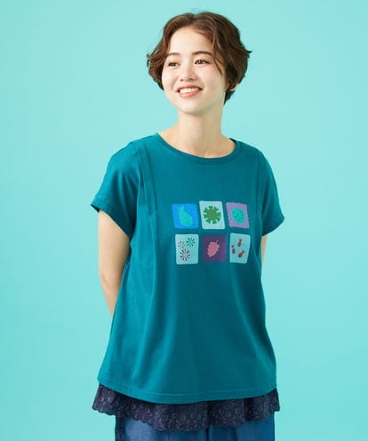 GJKGB46100 Jocomomola Planta モチーフプリントTシャツ