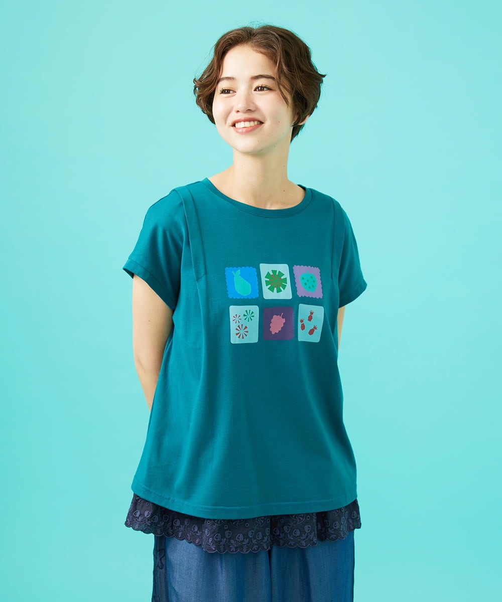 GJKGB46100 Jocomomola Planta モチーフプリントTシャツ