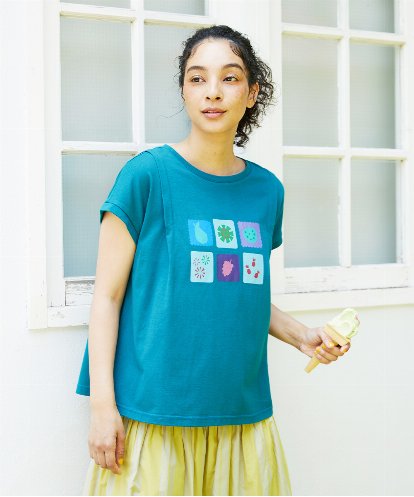 GJKGB46100 Jocomomola Planta モチーフプリントTシャツ