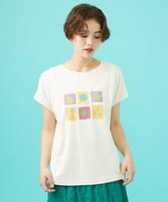 GJKGB46100 Jocomomola(ホコモモラ) Planta モチーフプリントTシャツ アイボリー