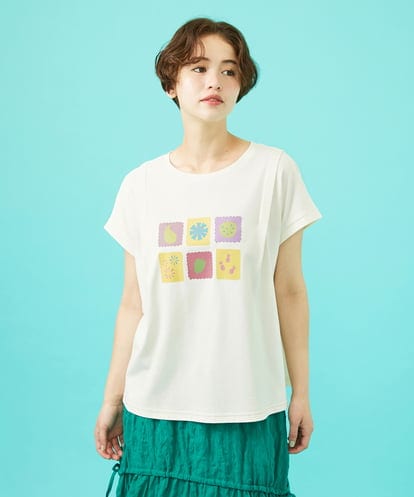 Jocomomola(ホコモモラ) Planta モチーフプリントTシャツ アイボリー/白 40