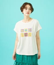 GJKGB46100 Jocomomola(ホコモモラ) Planta モチーフプリントTシャツ アイボリー