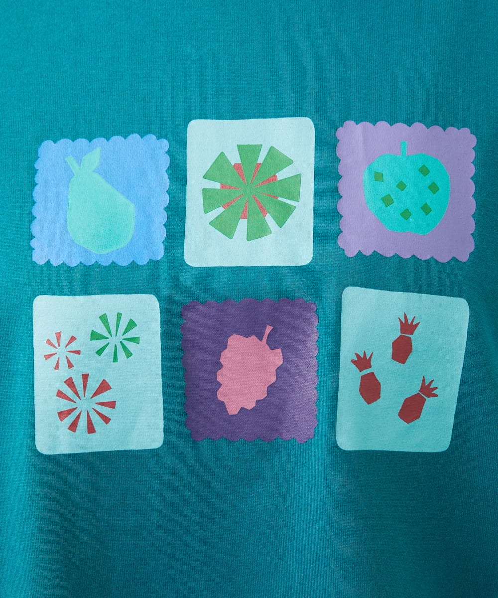 GJKGB46100 Jocomomola(ホコモモラ) Planta モチーフプリントTシャツ アイボリー