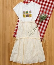 GJKGB46100 Jocomomola(ホコモモラ) Planta モチーフプリントTシャツ アイボリー
