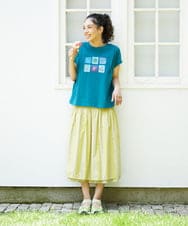 GJKGB46100 Jocomomola(ホコモモラ) Planta モチーフプリントTシャツ アイボリー