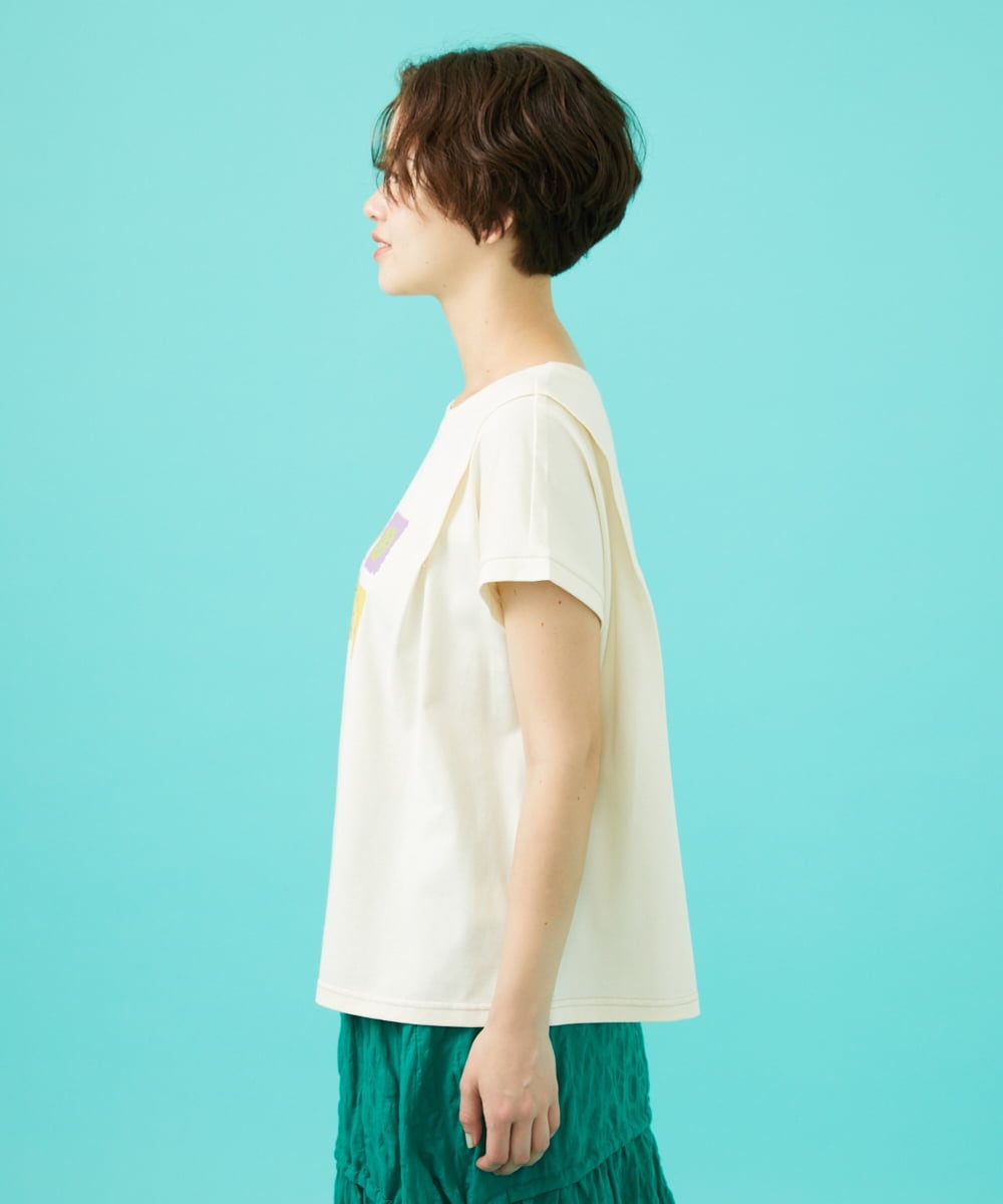 GJKGB46100 Jocomomola(ホコモモラ) Planta モチーフプリントTシャツ アイボリー
