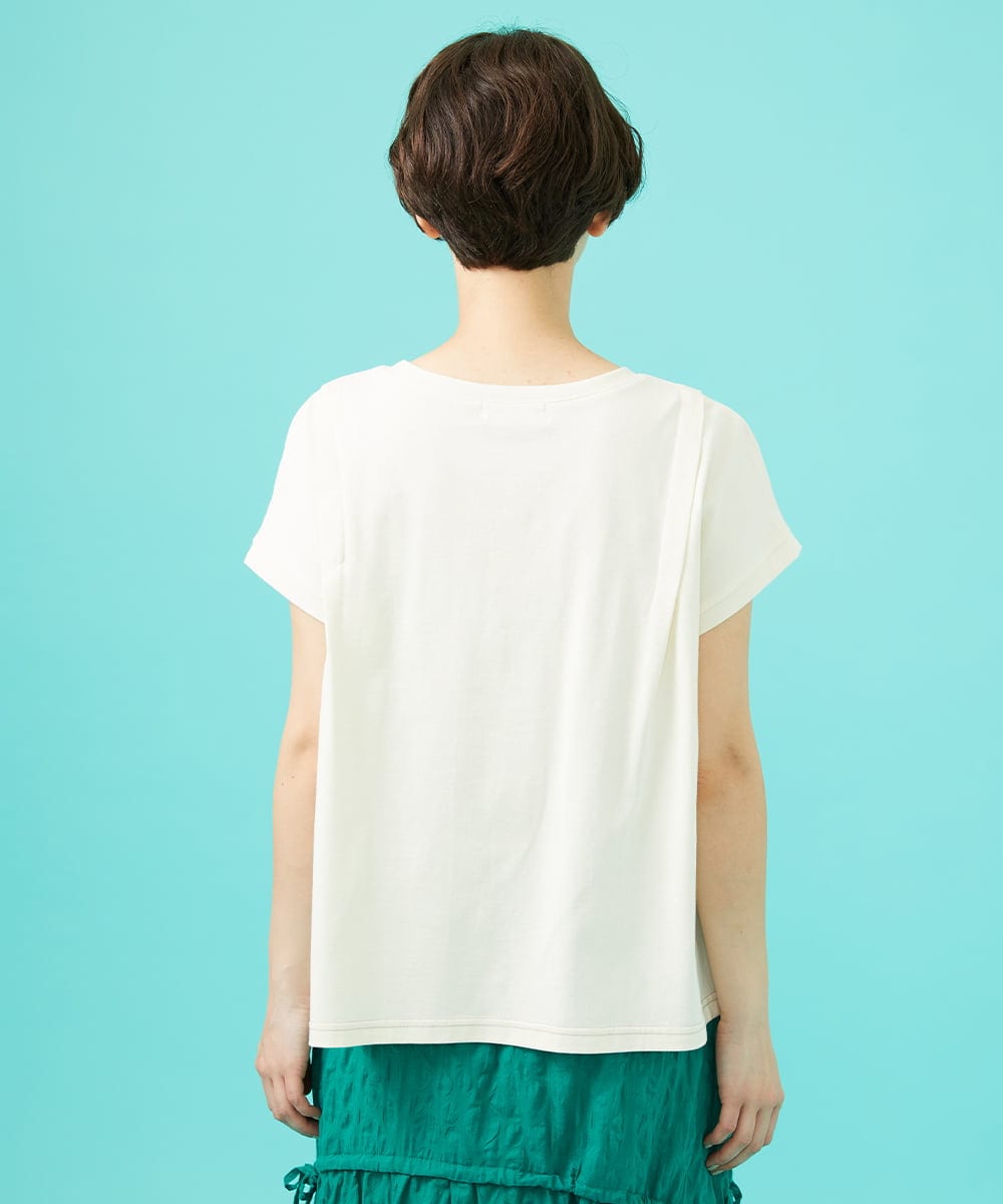 GJKGB46100 Jocomomola(ホコモモラ) Planta モチーフプリントTシャツ アイボリー