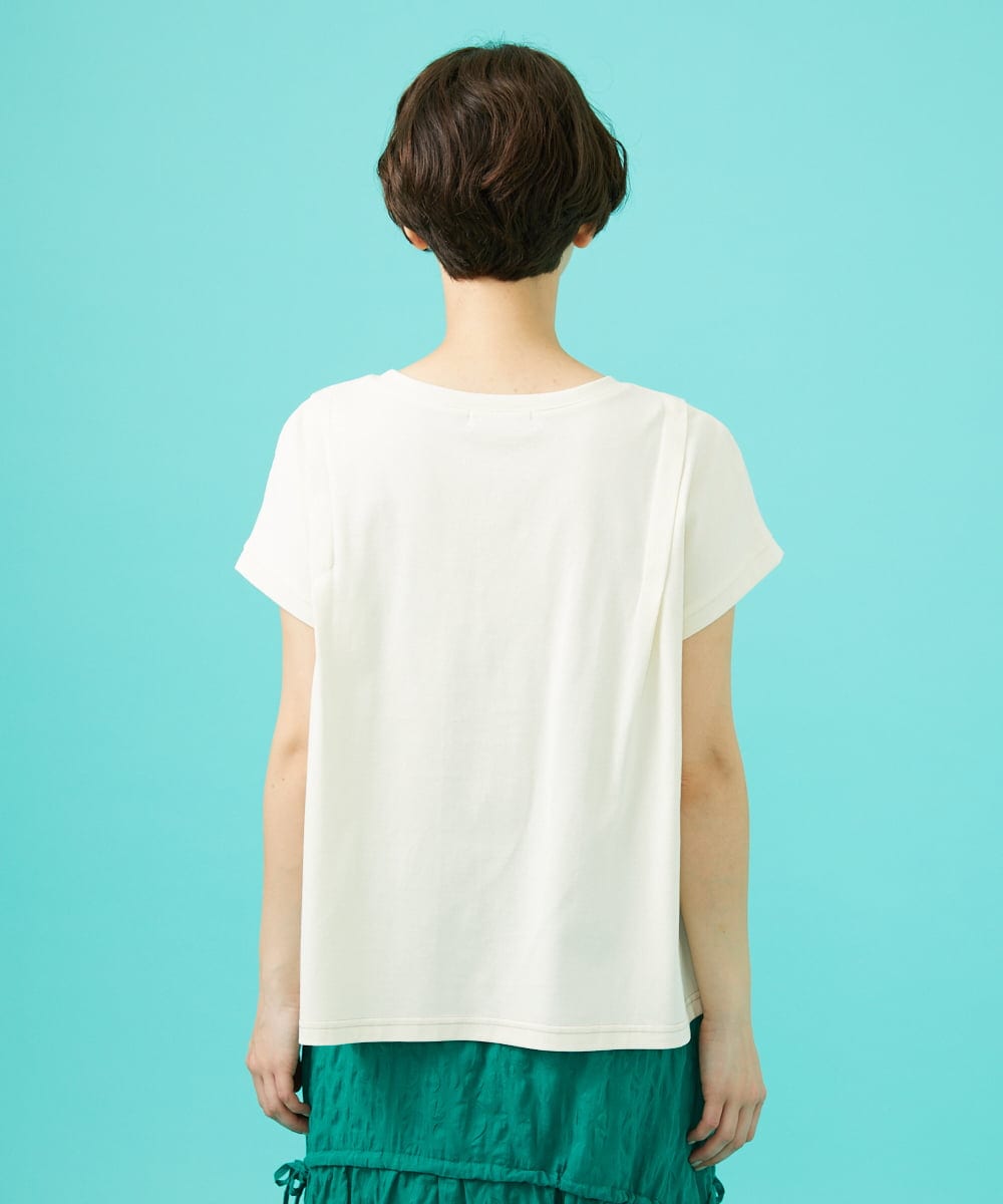 GJKGB46100 Jocomomola(ホコモモラ) Planta モチーフプリントTシャツ アイボリー