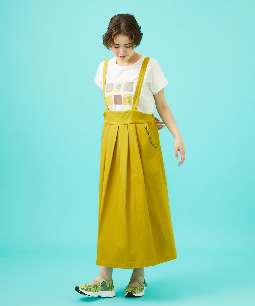 GJKGB46100 Jocomomola(ホコモモラ) Planta モチーフプリントTシャツ アイボリー