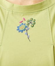 GJKGD01180 Jocomomola(ホコモモラ) 【接触冷感/2WAY】T/C天竺 フラワープリントTシャツ グリーン