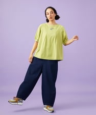 GJKGD01180 Jocomomola(ホコモモラ) 【接触冷感/2WAY】T/C天竺 フラワープリントTシャツ グリーン