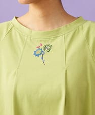 GJKGD01180 Jocomomola(ホコモモラ) 【接触冷感/2WAY】T/C天竺 フラワープリントTシャツ グリーン