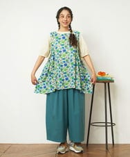 GJKGD01180 Jocomomola(ホコモモラ) 【接触冷感/2WAY】T/C天竺 フラワープリントTシャツ アイボリー