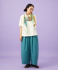 GJKGD01180 Jocomomola(ホコモモラ) 【接触冷感/2WAY】T/C天竺 フラワープリントTシャツ アイボリー