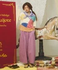 GJKGD02200 Jocomomola(ホコモモラ) 【接触冷感】T/C天竺 アップリケTシャツ アイボリー