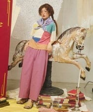 GJKGD02200 Jocomomola(ホコモモラ) 【接触冷感】T/C天竺 アップリケTシャツ アイボリー