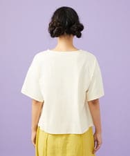 GJKGD02200 Jocomomola(ホコモモラ) 【接触冷感】T/C天竺 アップリケTシャツ アイボリー