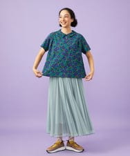 GJKGD30190 Jocomomola(ホコモモラ) Dorotea フラワープリント半袖カットソー ネイビー