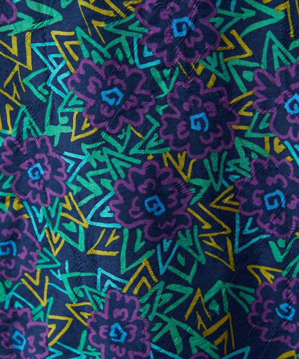 GJKGD30190 Jocomomola(ホコモモラ) Dorotea フラワープリント半袖カットソー ネイビー