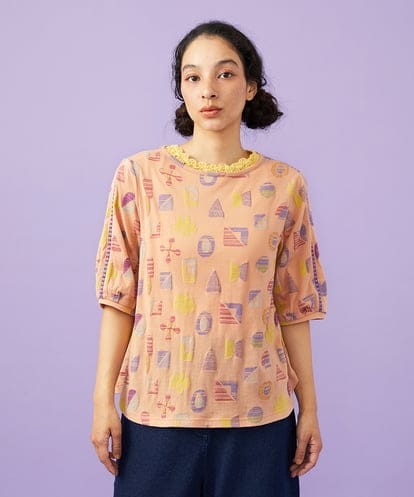 GJKGD34200 Jocomomola Sala de baile ブークレジャカードカットソー