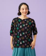 GJKGD34200 Jocomomola(ホコモモラ) Sala de baile ブークレジャカードカットソー ブラック