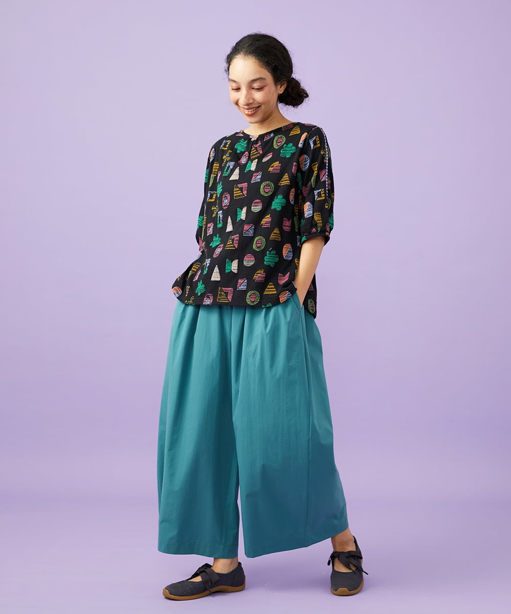 GJKGD34200 Jocomomola(ホコモモラ) Sala de baile ブークレジャカードカットソー ブラック