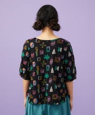 GJKGD34200 Jocomomola(ホコモモラ) Sala de baile ブークレジャカードカットソー ブラック