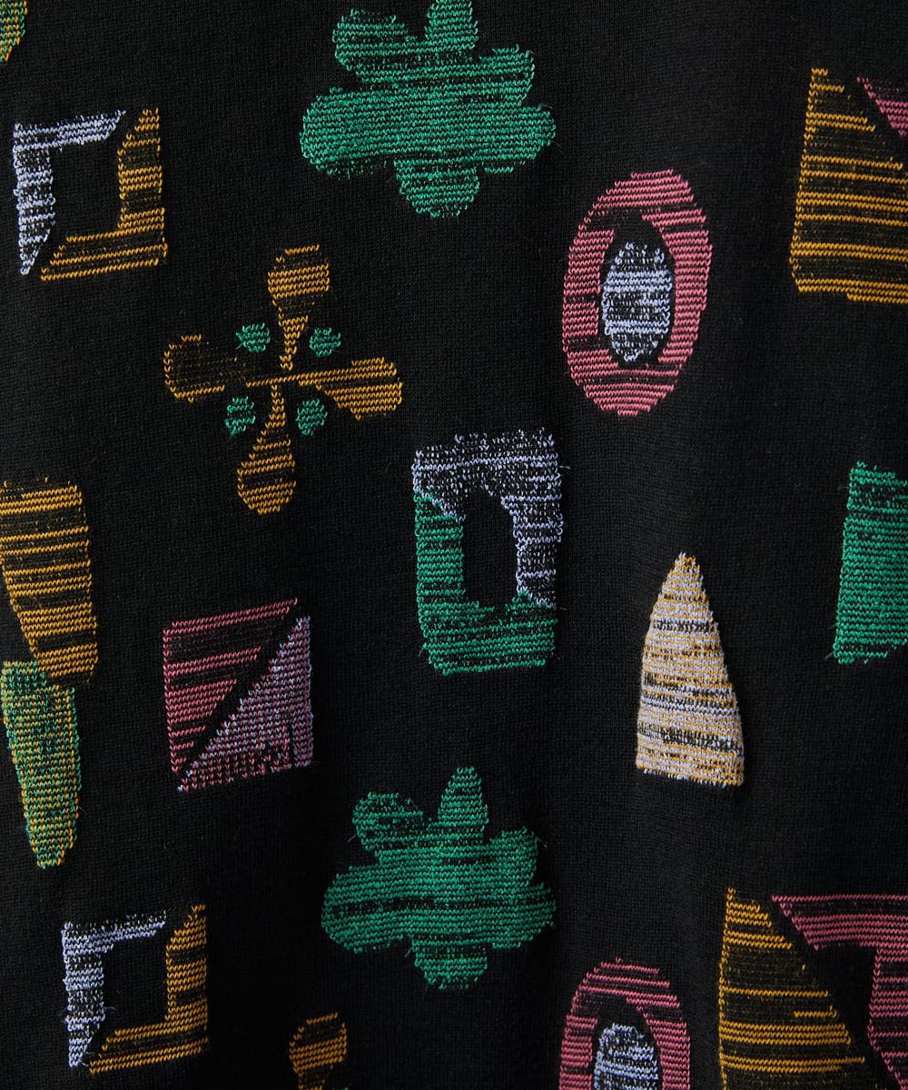 GJKGD34200 Jocomomola(ホコモモラ) Sala de baile ブークレジャカードカットソー ブラック