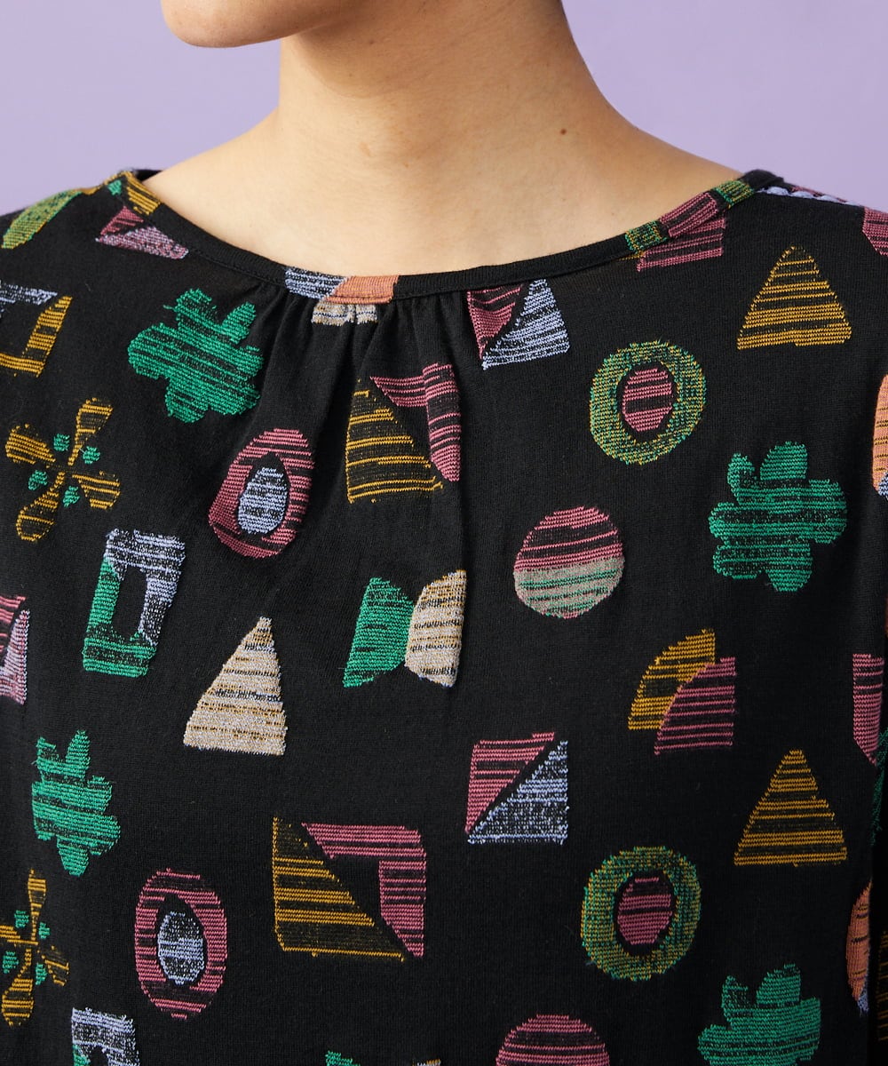 GJKGD34200 Jocomomola(ホコモモラ) Sala de baile ブークレジャカードカットソー ブラック