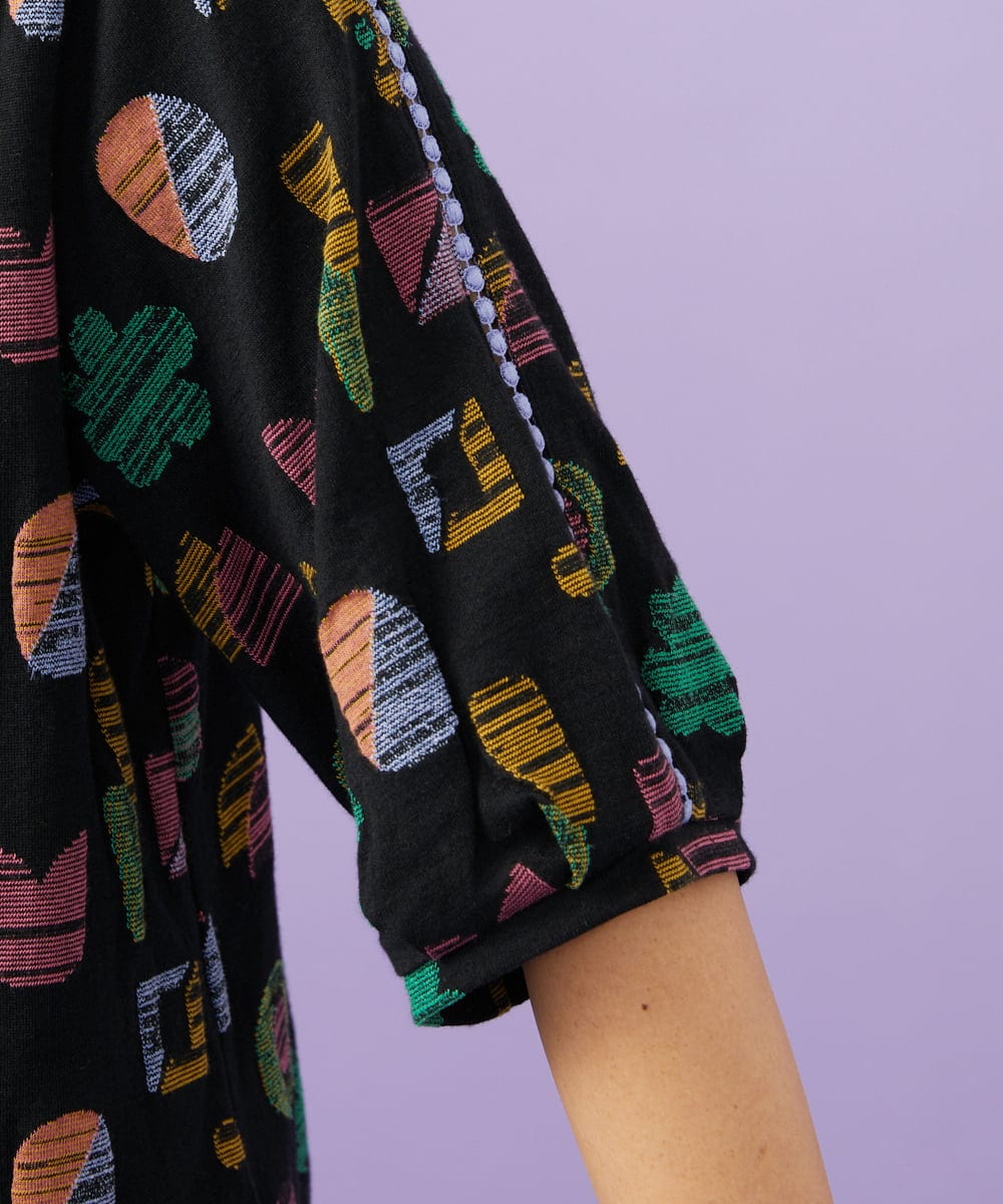 GJKGD34200 Jocomomola(ホコモモラ) Sala de baile ブークレジャカードカットソー ブラック