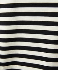 GJKGD35140 Jocomomola(ホコモモラ) 【接触冷感】シルケット天竺ボーダーTシャツ ブラック×アイボリー