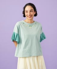 GJKGD71180 Jocomomola(ホコモモラ) Pensamiento ニットドッキングカットソー グリーン