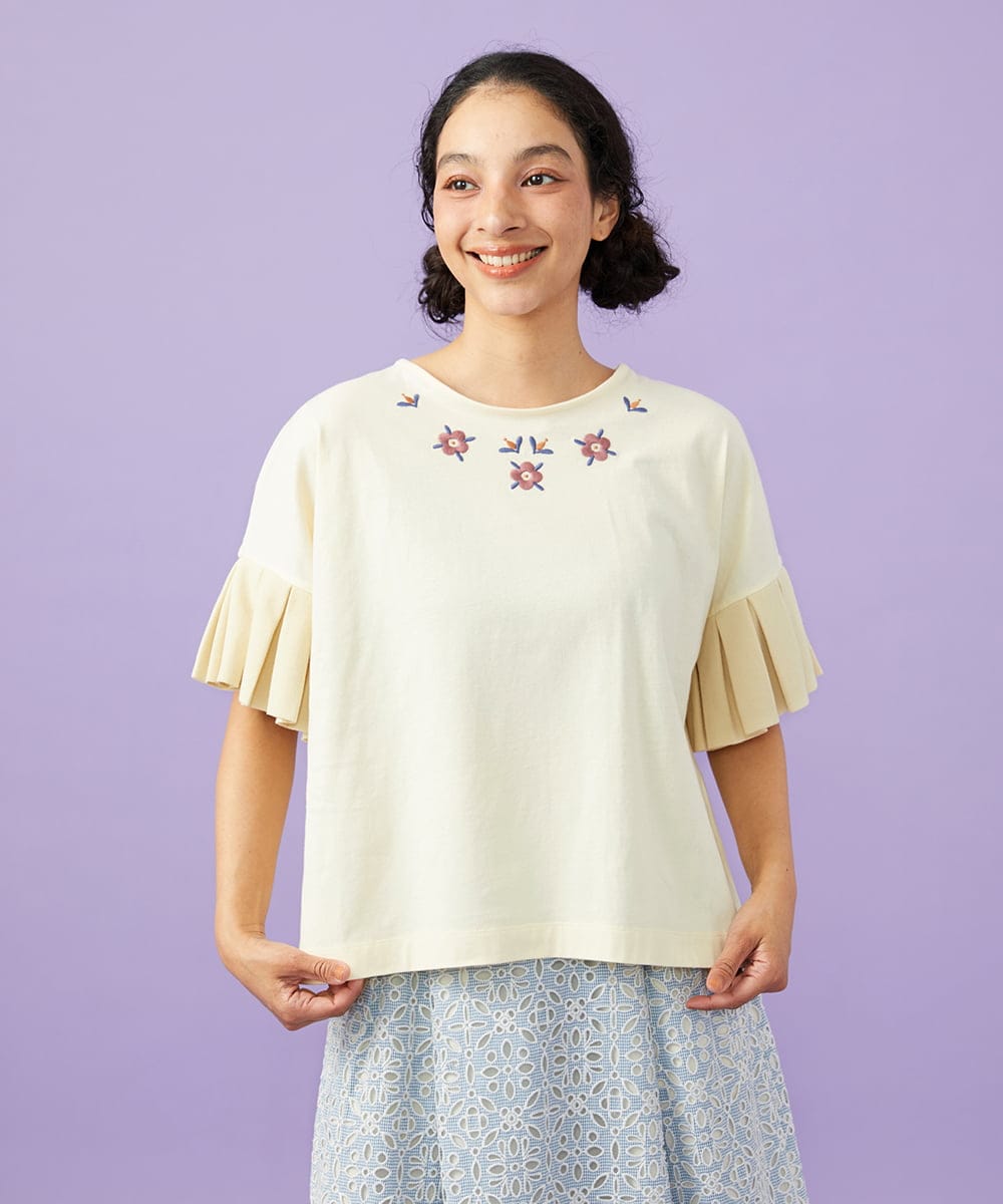 GJKGD71180 Jocomomola(ホコモモラ) Pensamiento ニットドッキングカットソー アイボリー