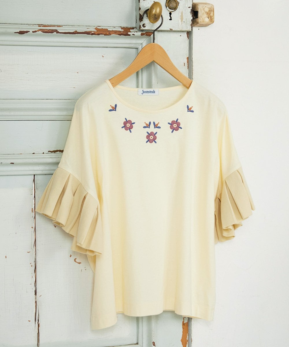 GJKGD71180 Jocomomola(ホコモモラ) Pensamiento ニットドッキングカットソー アイボリー