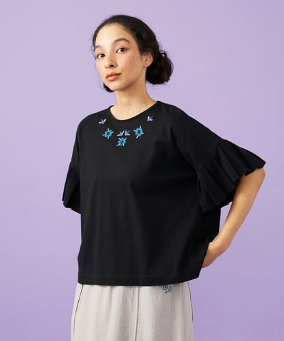 GJKGD71180  Pensamiento ニットドッキングカットソー