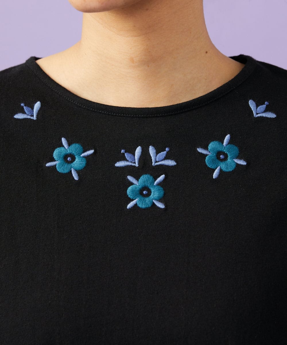 GJKGD71180 Jocomomola(ホコモモラ) Pensamiento ニットドッキングカットソー ブラック