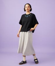 GJKGD71180 Jocomomola(ホコモモラ) Pensamiento ニットドッキングカットソー ブラック