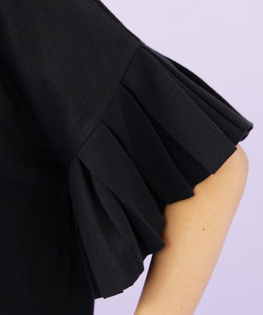 GJKGD71180 Jocomomola(ホコモモラ) Pensamiento ニットドッキングカットソー ブラック