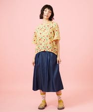 GJKGE38180 Jocomomola(ホコモモラ) Ondular フラワープリントカットソー ライトイエロー