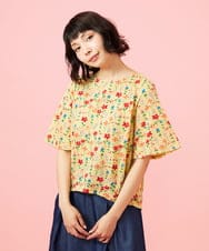 GJKGE38180 Jocomomola(ホコモモラ) Ondular フラワープリントカットソー ライトイエロー