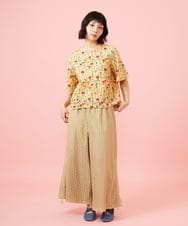 GJKGE38180 Jocomomola(ホコモモラ) Ondular フラワープリントカットソー ライトイエロー