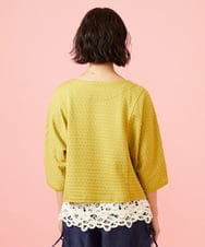 GJKGE43150 Jocomomola(ホコモモラ) Frijol ドットジャカードドルマンスリーブカットソー イエロー