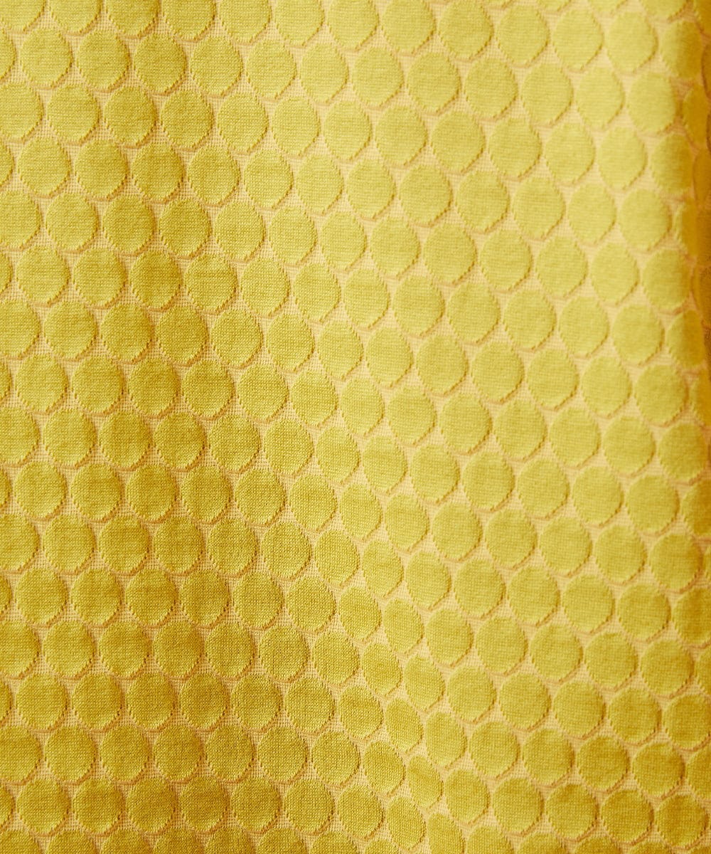 GJKGE43150 Jocomomola(ホコモモラ) Frijol ドットジャカードドルマンスリーブカットソー イエロー