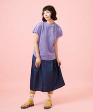 GJKGE44150 Jocomomola(ホコモモラ) Frijol ドットジャカードワンポイント刺繍カットソー ラベンダー