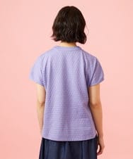 GJKGE44150 Jocomomola(ホコモモラ) Frijol ドットジャカードワンポイント刺繍カットソー ラベンダー